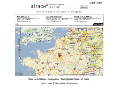 utrace - géolocalisation IP