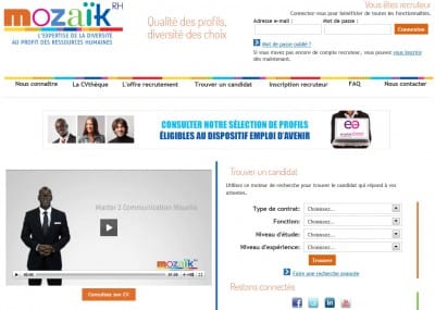 Réseau social de recrutement Mozaic RH