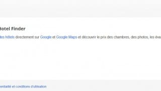Suppression de la page d'accueil de Google Hotel Finder