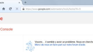Page d'erreur de la Google Search Console