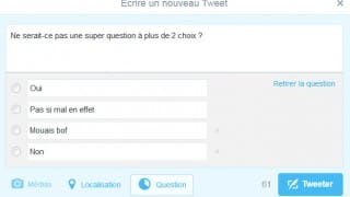 Plusieurs choix de réponses dans les sondages Twiter