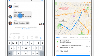 Request a ride dans Facebook Messenger