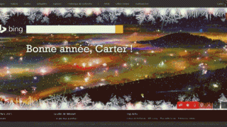 Bing fête le nouvel an 2016 avec un fond interactif