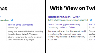 Ajout d'un lien "View on Twitter" dans les SERP de Google