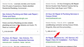 Google ajoute un numéro de téléphone en click-to-call dans les SERP de Google mobile