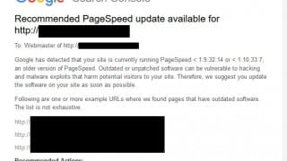 Notification pour le PageSpeed dans la Google Search Console