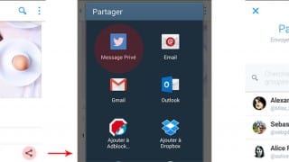 Partage d'un tweet privé sur Twitter via message direct (avril 2016)