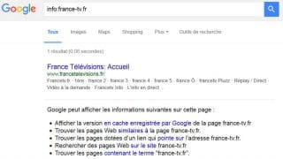 Utiliser la commande info: dans Google pour connaître les url canoniques indexées par le moteur de recherche
