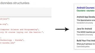 Google ajoute des rich snippets (Schema.org) pour les cours et formations en ligne