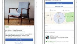 Recherches de produits et fiche produit détaillée dans Facebook MarketPlace