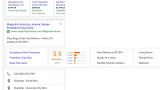 Carousel de plusieurs extensions d'annonces dans Google mobile
