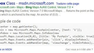 Bing propose des extraits de code en rich snippets