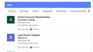 Test de Google for Jobs afin d'aider les utilisateurs à trouver un emploi