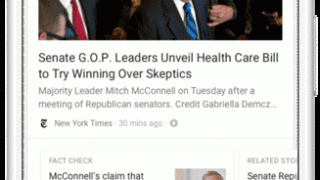 Carousel d'informations dans Feed de l'app mobile de Google Search