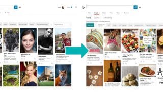 Exemple d'évolution des flux vidéo et photo sur Bing