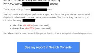 Baisse du nombre de clics affichée dans la Google Search Console