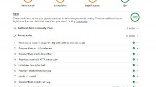 Lighthouse et Google Chrome analysent les boutons cliquables et leur environnement