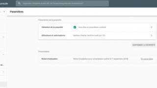 Robot d'indexation précisé dans les paramètres de la Google Search Console