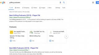 Des podcasts dans les SERP de Google