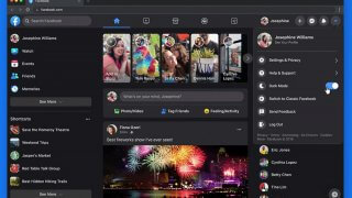 Mode sombre (dark mode) du nouveau Facebook (2020)