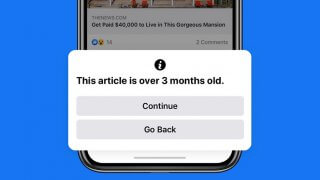 Menu contextuel de Facebook pour indiquer la durée de validité d'un article (obsolescence)