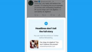 Twitter affiche un cadre contextualisé et sourcé pour les utilisateurs avant un retweet