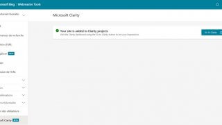 Microsoft Clarity ajouté dans les Bing Webmaster Tools