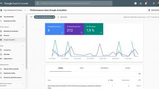 Rapport Actualités dans la Google Search Console