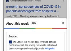 Google fournit des informations complémentaires dans les SERP