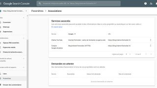 Associations dans la Google Search Console